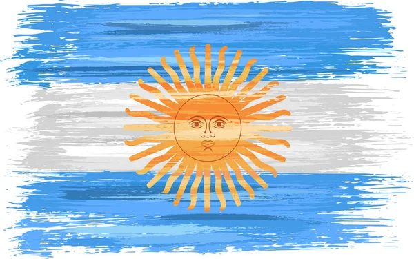 Bandeira argentina com pinceladas de pincel —  Vetores de Stock