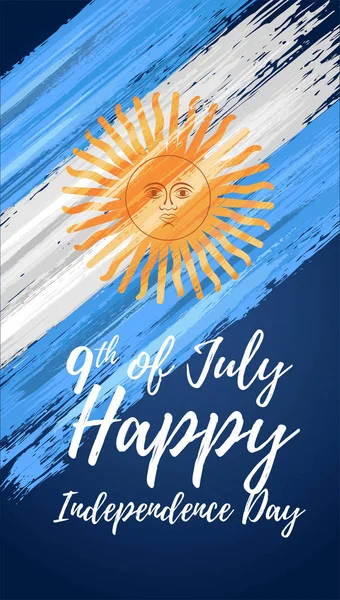 Happy Argentina den nezávislosti v červenci 9. — Stockový vektor