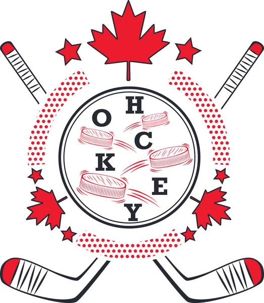 Etiqueta de hockey en estilo pop art . — Vector de stock