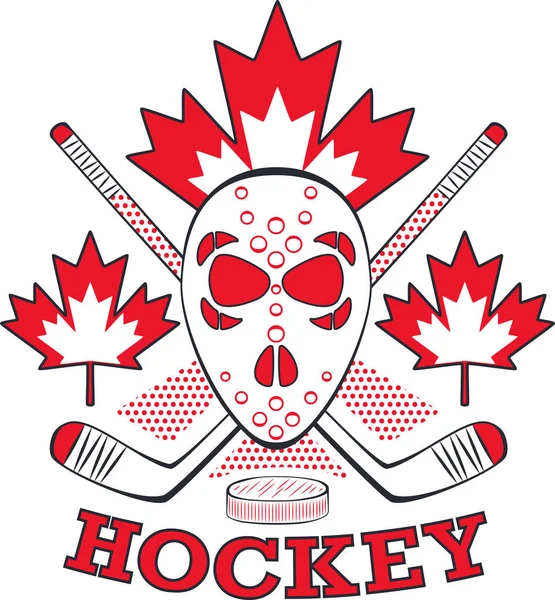 Etiqueta de hockey en estilo pop art . — Vector de stock