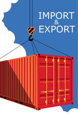 Mavi gökyüzünde nakliye konteyner