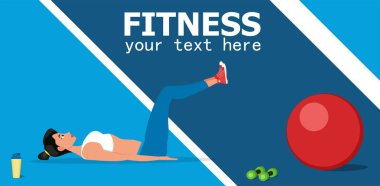 Genç kadın atlet Fitness Egzersiz yapıyor.