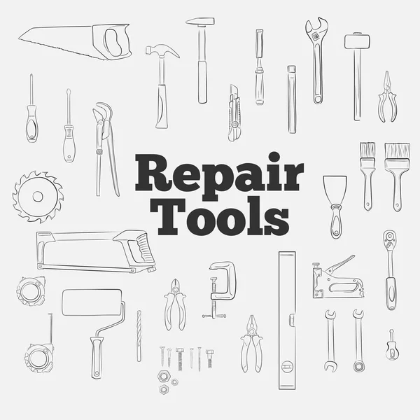 Reair tools icons set in cartoon style . — стоковый вектор