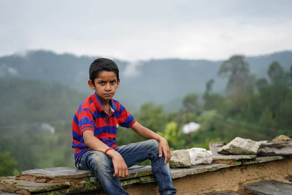 Portrait Indian Pahadi Kid Who Belongs Mountains — Stock Photo, Image
