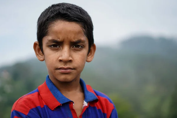 Portrait Indian Pahadi Kid Who Belongs Mountains — Stock Photo, Image