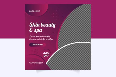 Beauty and Spa sosyal medya reklamları-post şablon tasarımı the 124; düzenlenebilir sosyal medya pankartı taşıyıcısı