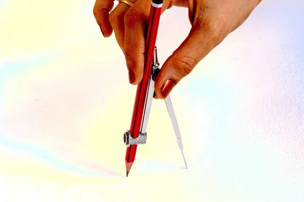 Technisches Zeichnen Mit Dem Bleistift — Stockfoto