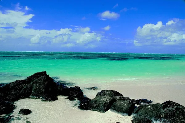 Beach Sunset Crystal Clear Blue Water — Stock fotografie