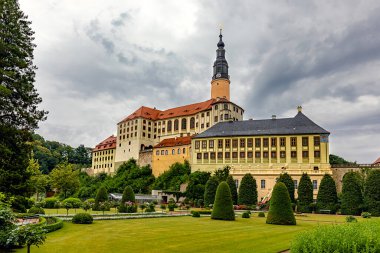 Dresden yakınlarındaki Weesenstein Kalesi, park ve bahçe, Almanya