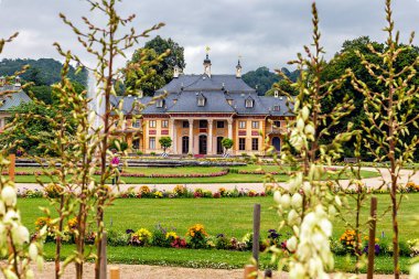 Bergpalais Pillnitz Şatosu, Dresden, Almanya, Avrupa 'da Barok Zevk Bahçesi