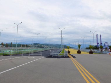 Soçi şehri. - Rusya. Deniz. Rusya kültürü. Soçi 'nin manzarası ve doğası. Krasnodar bölgesi.
