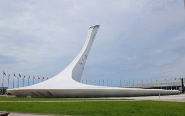 Soçi şehri. - Rusya. Deniz. Rusya kültürü. Soçi 'nin manzarası ve doğası. Krasnodar bölgesi.