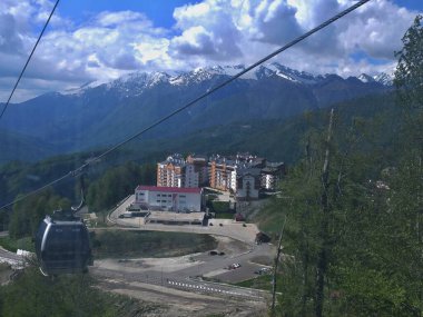 Soçi şehri. - Rusya. Deniz. Rusya kültürü. Soçi 'nin manzarası ve doğası. Krasnodar bölgesi.