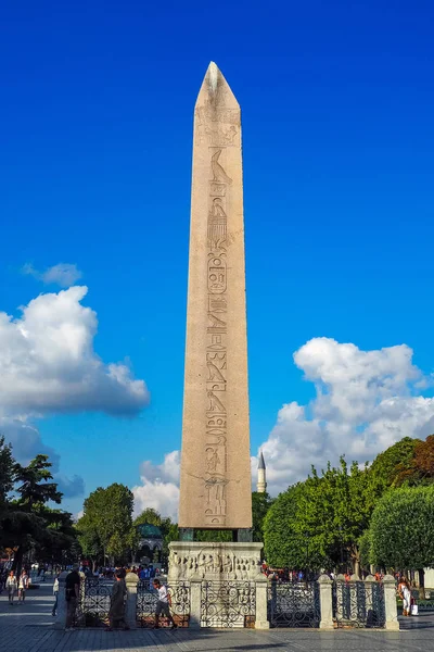 Istanbul Turquía Agosto 2018 Obelisco Teodosio Hipódromo Constantinopla Plaza Sultán — Foto de Stock