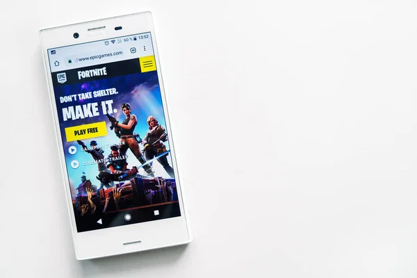 Ufa, Rusya - 15 Mart 2019: Başlangıç sayfası Fortnite oyun sitesi o