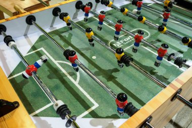 Ufa, Rusya - 02 Nisan 2019: kapalı mekanda masa futbolu