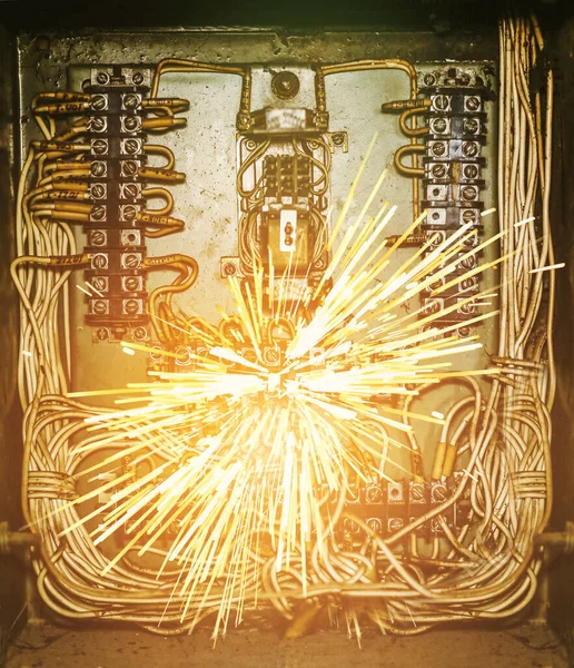 Burnt fuse box. Fuses and circuit breakers are safety devices had built into electrical system. When no circuit breakers a cable carrying a power would get extremely hot, short circuit, and fire begin