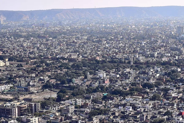 Schöne Aussicht Auf Den Sonnenuntergang Von Nahargarh Fort Steht Rande — Stockfoto