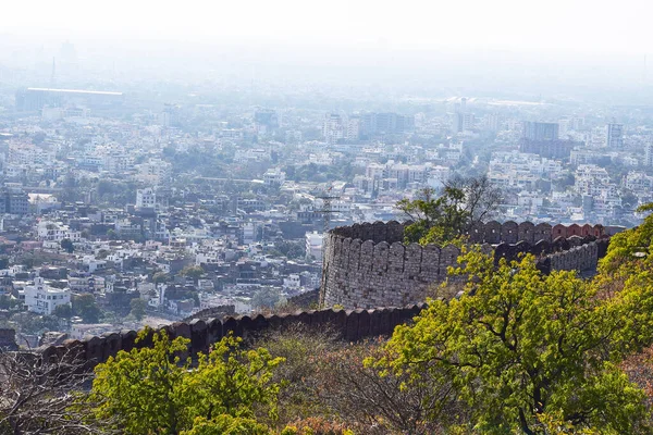 Schöne Aussicht Auf Den Sonnenuntergang Von Nahargarh Fort Steht Rande — Stockfoto