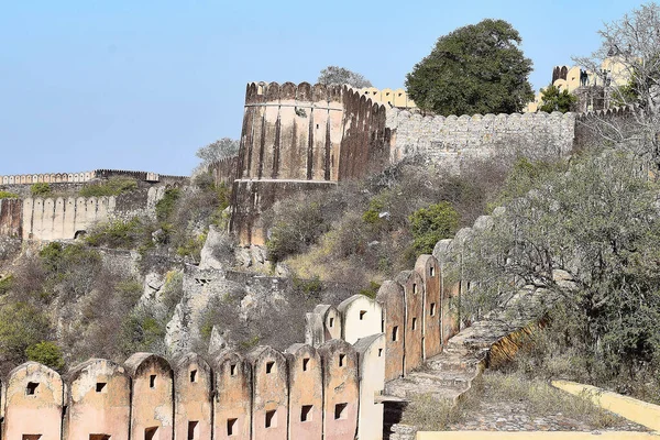 Schöne Aussicht Auf Den Sonnenuntergang Von Nahargarh Fort Steht Rande — Stockfoto