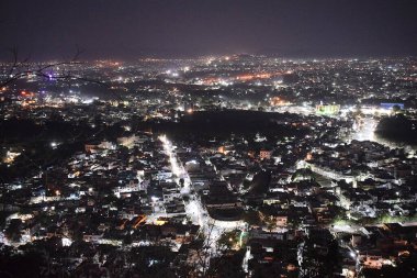 Şehir için Shri Manshapurna Karni Mata Tapınağı 'ndan Udaipur Hindistan.