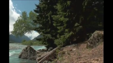 view of the mountain river. this is in the Caucasus mountains.very beautiful place. the water in the river is clean and very cold.