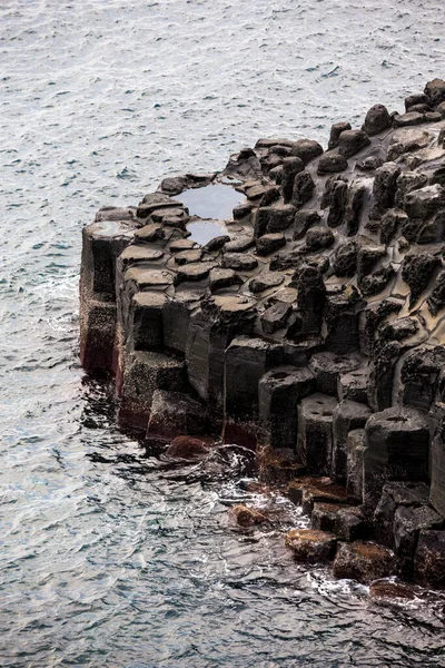 Vulkanische Zuil Klif Buurt Van Zee Kust Jusangjeolli Seogwipo Jeju — Stockfoto