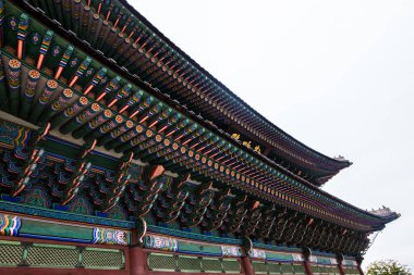 Seul Güney Kore Asya 'daki Gyeongbokgung Sarayı' nda desen ve doku.