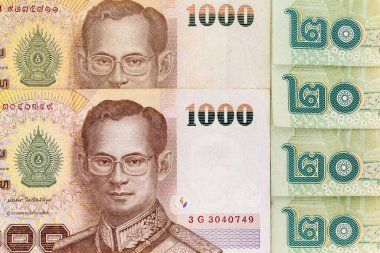 Para birimi banknotları Thai baht çerçevesine çeşitli değerlerde yayıldı