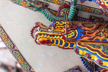 Supasarnrangsan Yolu 'ndaki Çin Budist tapınağı duvarı Yai Songkhla Tayland