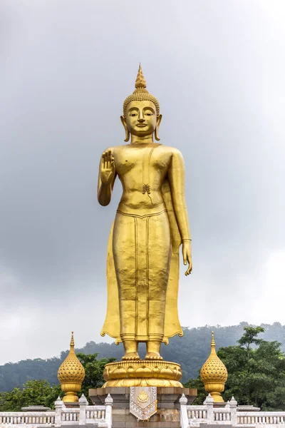 Phra Buddha Mongkol Maharaj Högsta Gyllene Stående Buddha Vid Hat — Stockfoto