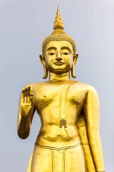 Phra Buddha Mongkol Maharaj Högsta Gyllene Stående Buddha Vid Hat — Stockfoto