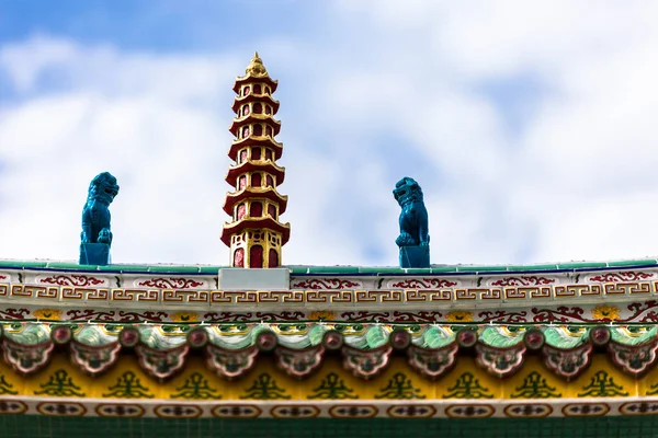 Techo Del Templo Budista Chino Supasarnrangsan Road Hat Yai Songkhla —  Fotos de Stock