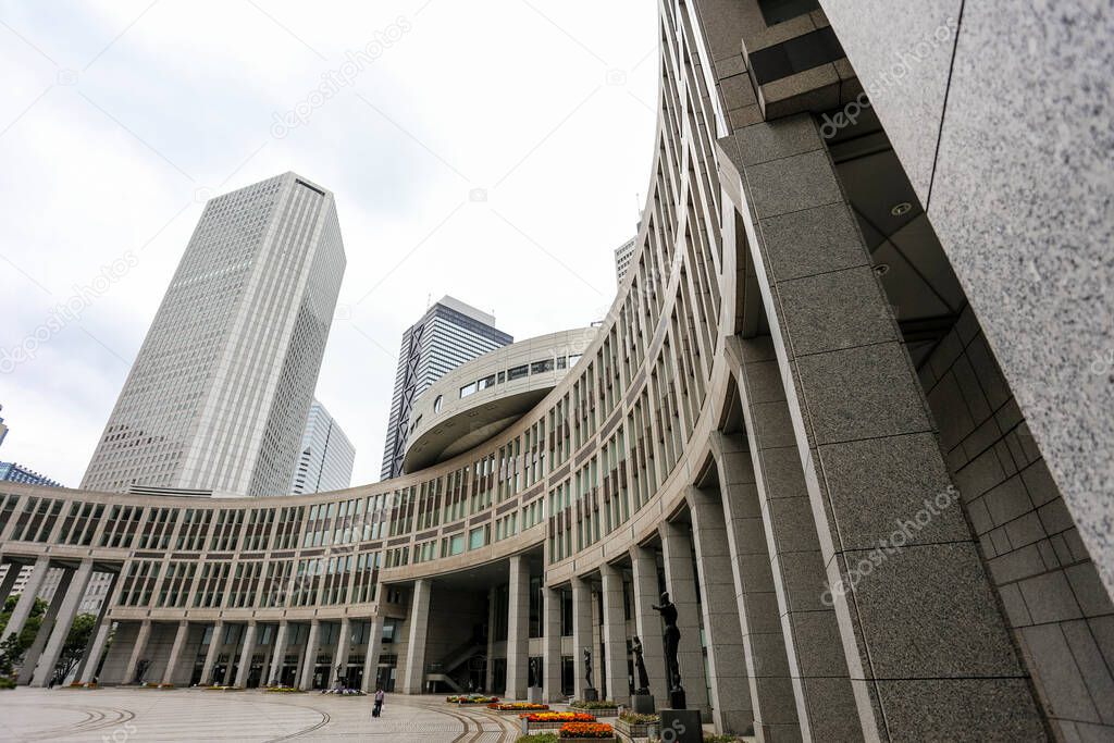 Tokyo Metropolitan Government Building also referred to as Tocho for short at dawn