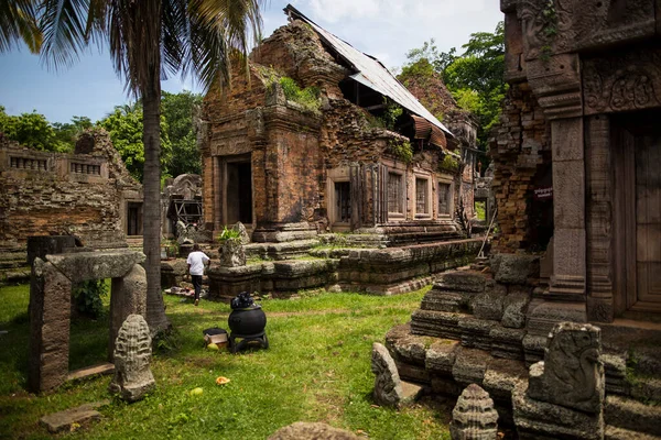金边附近的柬埔寨寺庙 建筑风格类似Angkor Wat Siem Harvest — 图库照片