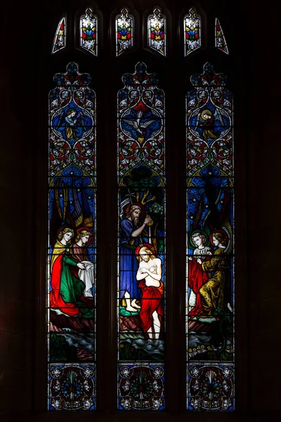 Skleněné Sklo Katedrále Ondřeje Katedrála Kostela Anglikánské Diecéze Sydney Anglikánské — Stock fotografie
