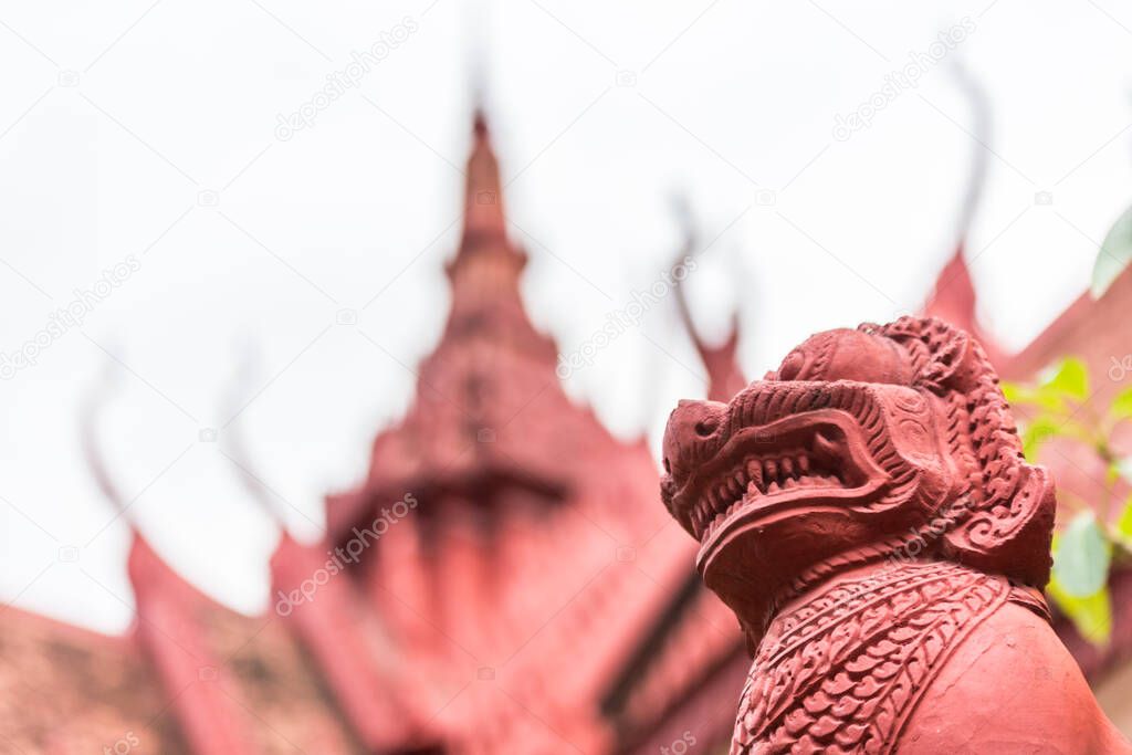 Tourism Khmer style roof architecture in Royal Palace, Phnom Penh, Cambodia, Thailand, Asia