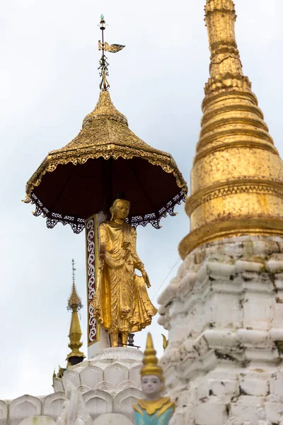 Golden Stupa Traditional Temple Architecture Shwedagon Pagoda Rangún Myanmar Sureste —  Fotos de Stock