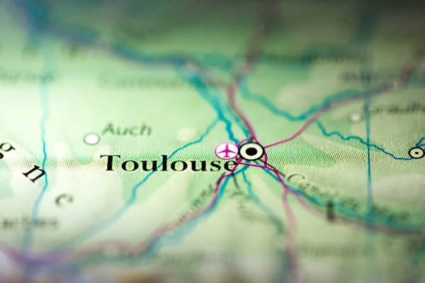 Champ Peu Profond Focalisé Sur Localisation Géographique Toulouse Ville France — Photo
