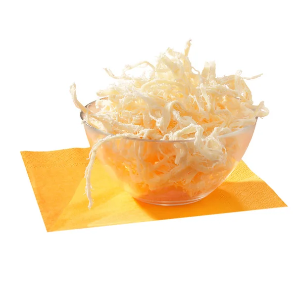 Ried Squid Glass Bowl Yellow Napkin — Stock Photo, Image