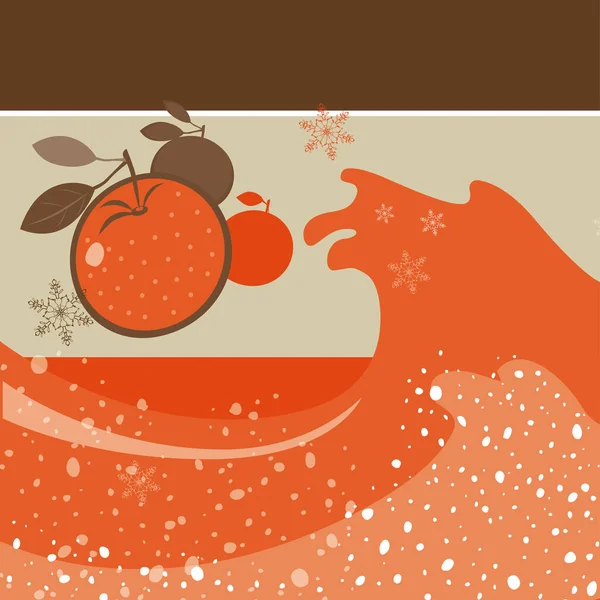 Turuncu ve kahverengi tonlarda dalgaların arka planında turuncu ve kar taneleri