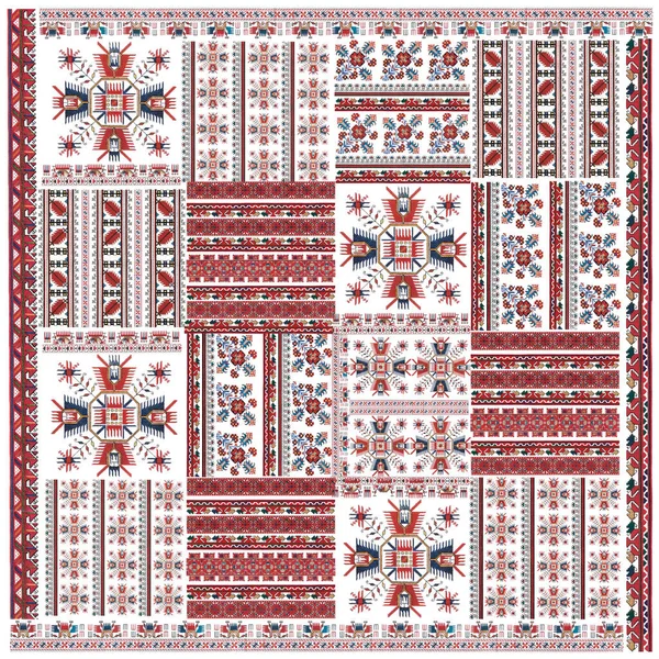 Beyaz bir arka planda süsen desenli eşarp