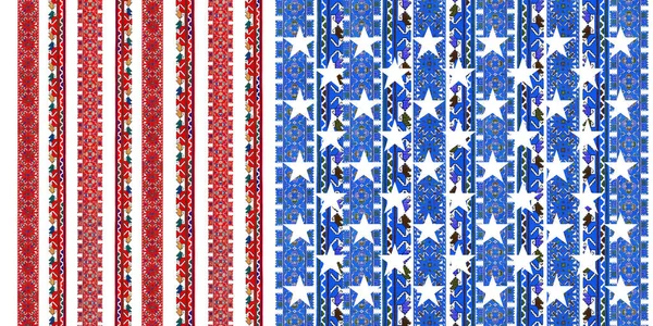 Μοτίβο Στολίδια Και Αστέρια Στο Ύφος Της Αμερικανικής Σημαίας — Φωτογραφία Αρχείου