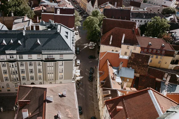 Centro Velho Cidade Tallinn Vista Telhado — Fotografia de Stock