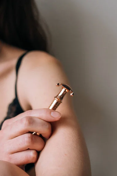 Woman Safety Shaving Razor Rose Gold — Stock Photo, Image