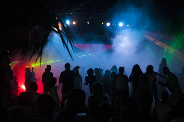 Silhouette People Dancing Disco — Stock Photo, Image