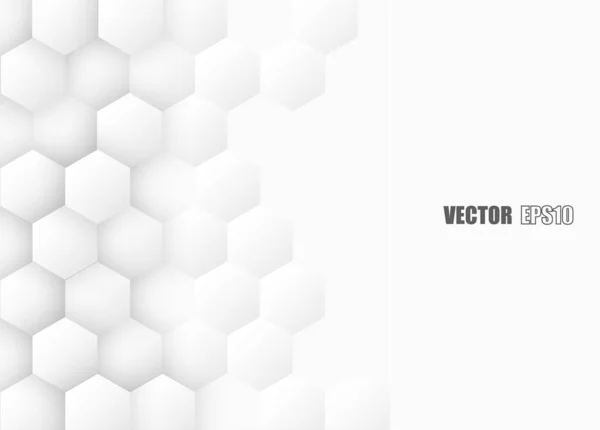 Abstrakt Šestiúhelník Voštinové Bílé Pozadí Světlo Stín Kopírovat Prostor Vektor — Stockový vektor