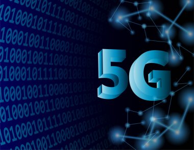 5G yeni kablosuz internet kablosuz bağlantısı. Küresel ağ yüksek hızlı yenilikçi bağlantı teknolojisi arka planı. vektör.