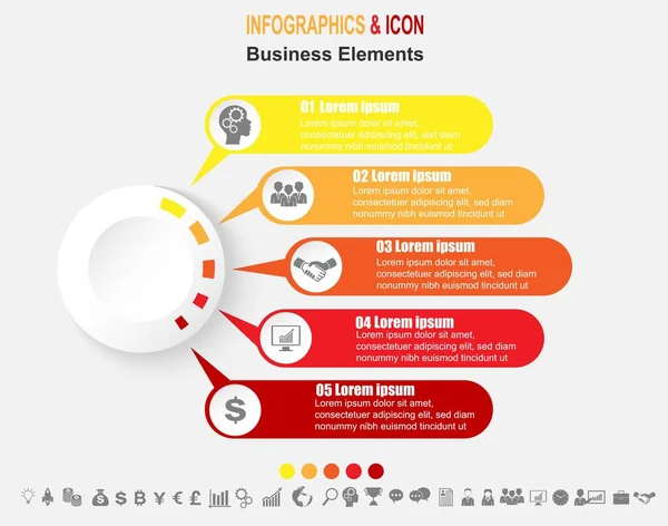 Processus Chronologie Affaires Infographique Modèle Icônes Concept Entreprise Avec Options — Image vectorielle