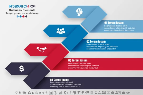 Infografika Harmonogram Biznesu Szablon Wykres Procesu Ikony Ikony Marketingowe Mogą — Wektor stockowy